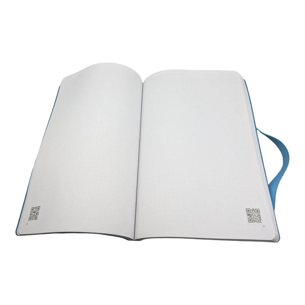 Chubb The SmartNotebook Set of 2 Gray Blue Elastic Band Dotted‎ Paper QR Code